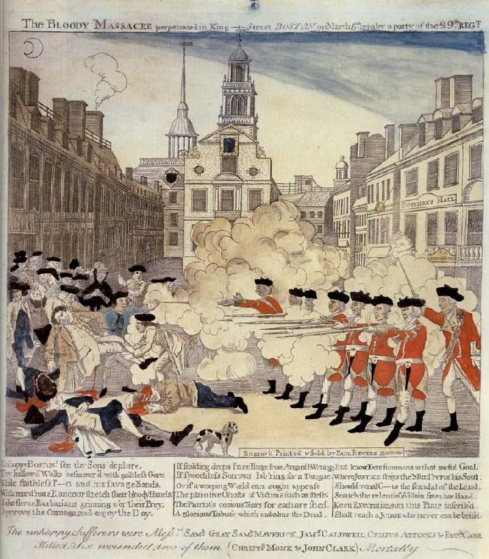 Paul Revere Le massacre de Boston Sweden oil painting art